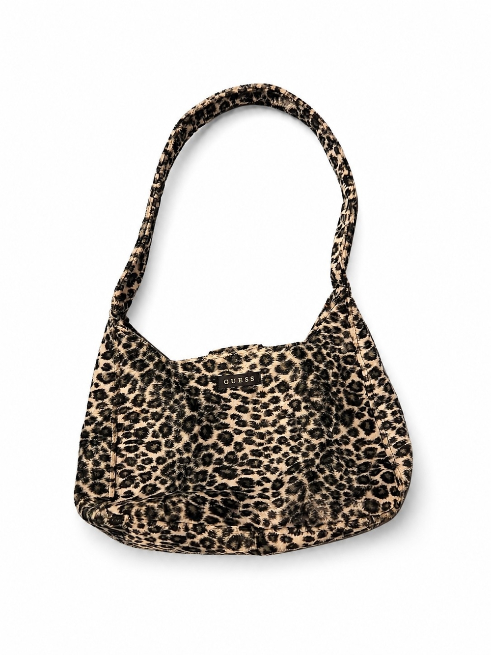 GUESS Leopard-Print Shoulder Bag in Beige and Black